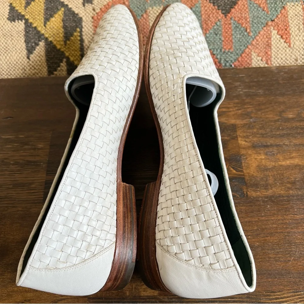 GUCCI Rare Vintage White Woven Leather Loafers IT/EU46.5 US13